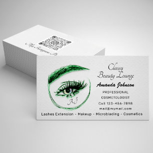 Tarjeta De Visita Eyelags Makup Microblade Logo Qr Código Arcoiris