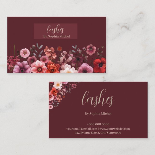 Tarjeta De Visita Eyelash Artist Business Card - Elegante y profesio (Anverso / Reverso)