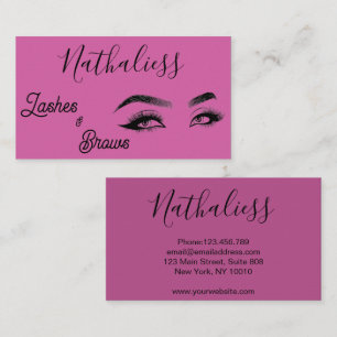 Tarjeta De Visita Eyelash Design Purple Elegance