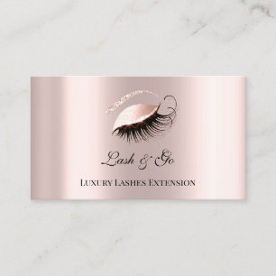 Tarjeta De Visita Eyelash Extension Brows Makeup Artist Rosa de lujo