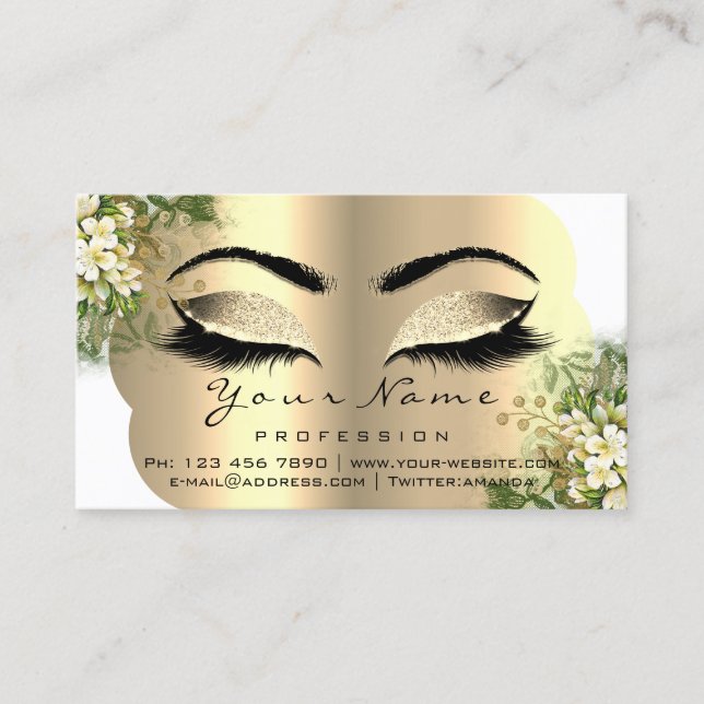 Tarjeta De Visita Eyelash Instrucciones posteriores al cuidado de la (Anverso)