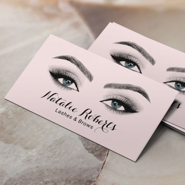 Tarjeta De Visita Eyelash Makeup Artista Salón De Belleza Rubor Busi (Subido por el creador)