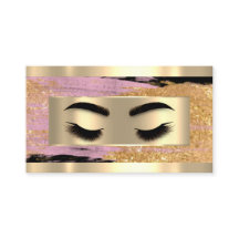 Eyelash Makeup QR Code Logo Pink Gold Strokes