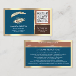 Tarjeta De Visita Eyelash Microblade QR CÓDIGO de postratamiento log