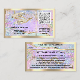 Tarjeta De Visita Eyelash Microblade QRCODE Aftercare Holograma de O