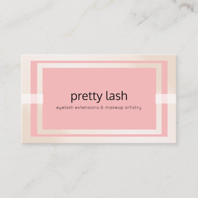 Tarjeta De Visita Eyelash rosa moderno y arte de maquillaje (Anverso)