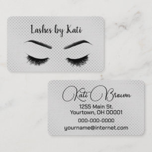 Tarjeta De Visita Eyelash Sobre Puntos Plateados