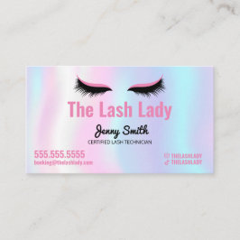 Tarjeta De Visita EyeLash Tech Lash Salón De Belleza Pastel Rainbow