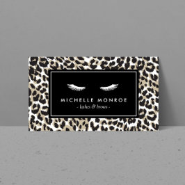 Tarjeta De Visita Eyelashes con impresión Leopard