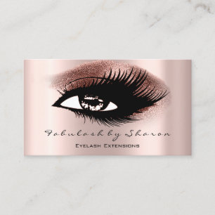 Tarjeta De Visita Eyelashes Profesional maquillaje Artista Rosa Oro