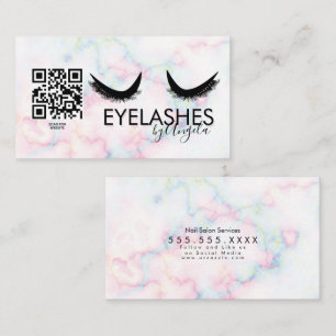 Tarjeta De Visita Eyelashes Salon Beauty Marble Eyelashes QR CÓDIGO