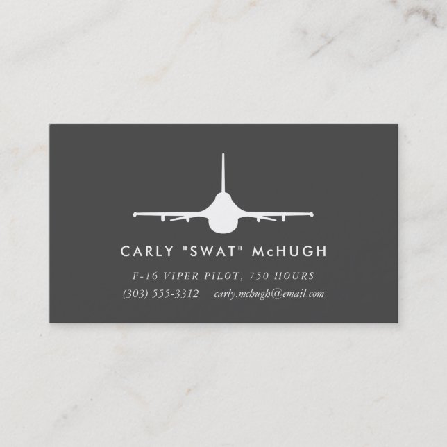 Tarjeta De Visita F-16 Viper Pilot con patrón de correspondencias (Anverso)