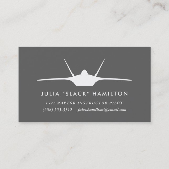 Tarjeta De Visita F-22 Raptor Pilot (Anverso)