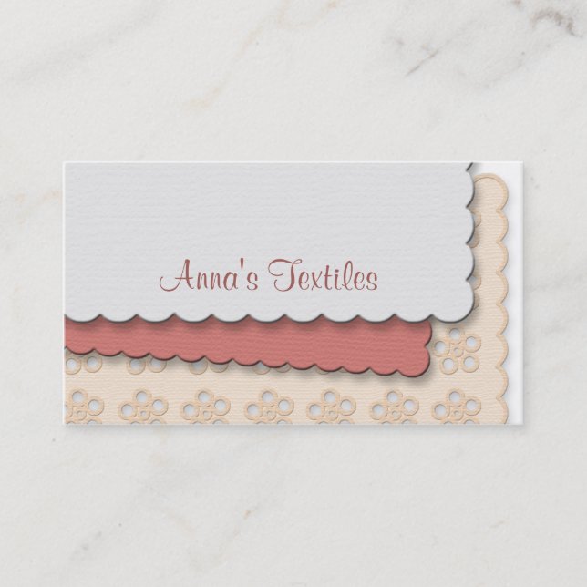 Tarjeta De Visita Fabric Swatts Pink Business Cards (Anverso)