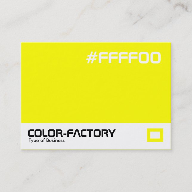 Tarjeta De Visita Fábrica de colores - Amarillo (FFFF00) (Anverso)