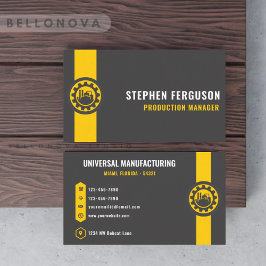 Tarjeta De Visita Fabricación de amarillo negro gris oscuro personal