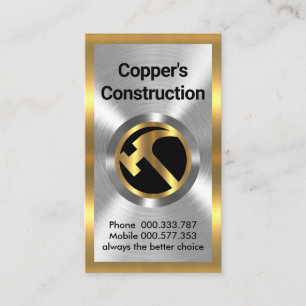 Tarjeta De Visita Fabricación de obras de metal de oro plateado