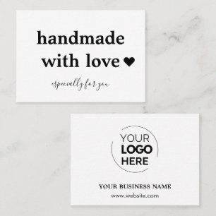 Tarjeta De Visita Fabricado a mano con amor   Logotipo Personalizado