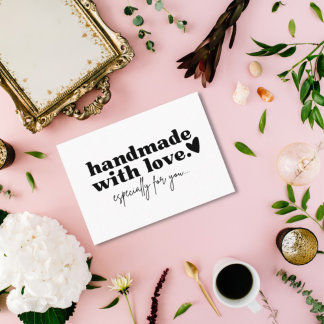 Tarjeta De Visita Fabricado a mano con amor | Logotipo Personalizado