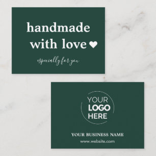 Tarjeta De Visita Fabricado a mano con amor   Logotipo Personalizado