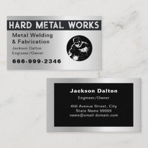 Tarjeta De Visita Fabricador de metal negro brillante profesional