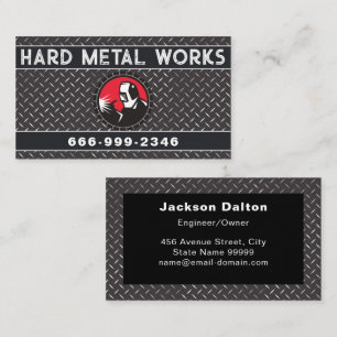 Tarjeta De Visita Fabricador de metal negro brillante profesional