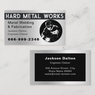 Tarjeta De Visita Fabricador de metal negro brillante profesional