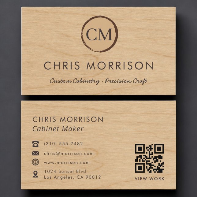 Tarjeta De Visita Fabricante de Gabinetes Código QR Profesional (Subido por el creador)