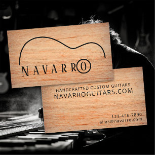 Tarjeta De Visita Fabricante de Guitarras Personalizadas Hechas a Ma