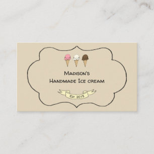 Tarjeta De Visita Fabricante de Helado Artesanal Personalizable