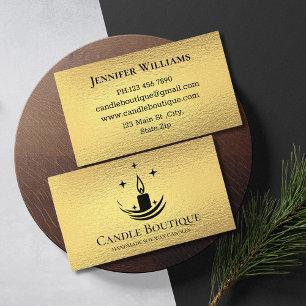 Tarjeta De Visita Fabricante de Velas Minimalistas con Hoja de Oro