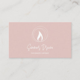 Tarjeta De Visita Fabricante de velas modernas Rubor Pink Minimal Ca