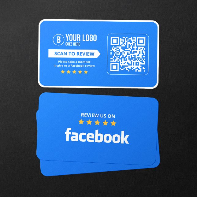 Tarjeta De Visita Facebook Business Review Código QR escaneable de 5 (Subido por el creador)