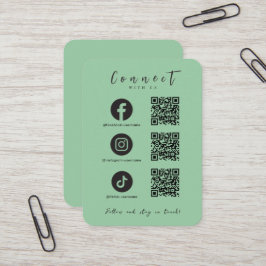 Tarjeta De Visita Facebook Instagram Tiktok Código QR Mint Green