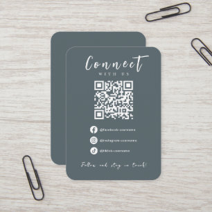 Tarjeta De Visita Facebook Instagram Tiktok Elegante código QR de la