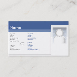 Tarjeta De Visita Facebook - negocio