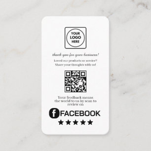 Tarjeta De Visita Facebook QR   Enlace de retroalimentación de reseñ