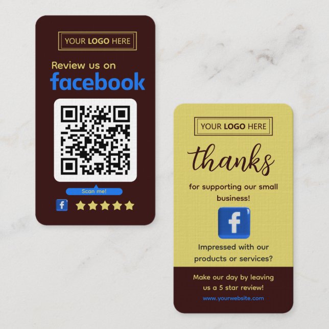 Tarjeta De Visita Facebook Review Request Black Cherry (Anverso / Reverso)