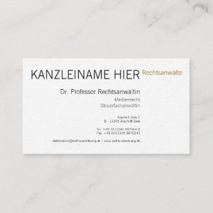 Tarjeta de visita Fachanwalt