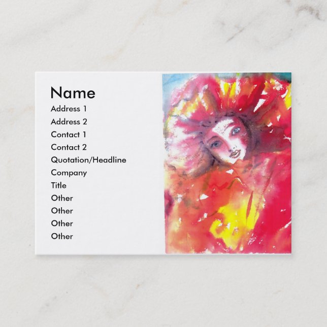 TARJETA DE VISITA FACHAS MASQUERADAS VENECIANAS - MÁSCARA EN ROJO (Anverso)