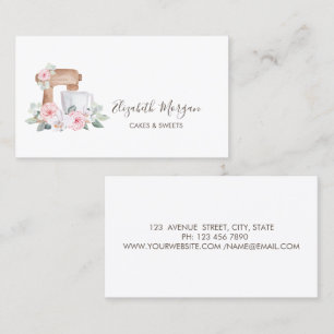Tarjeta De Visita Fácil panadería simple con flores
