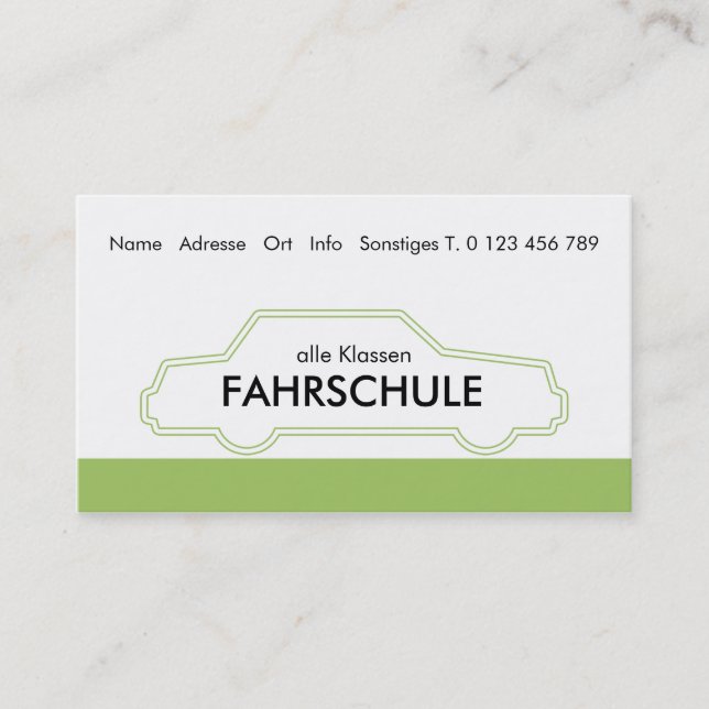 Tarjeta De Visita fahrschule (Anverso)