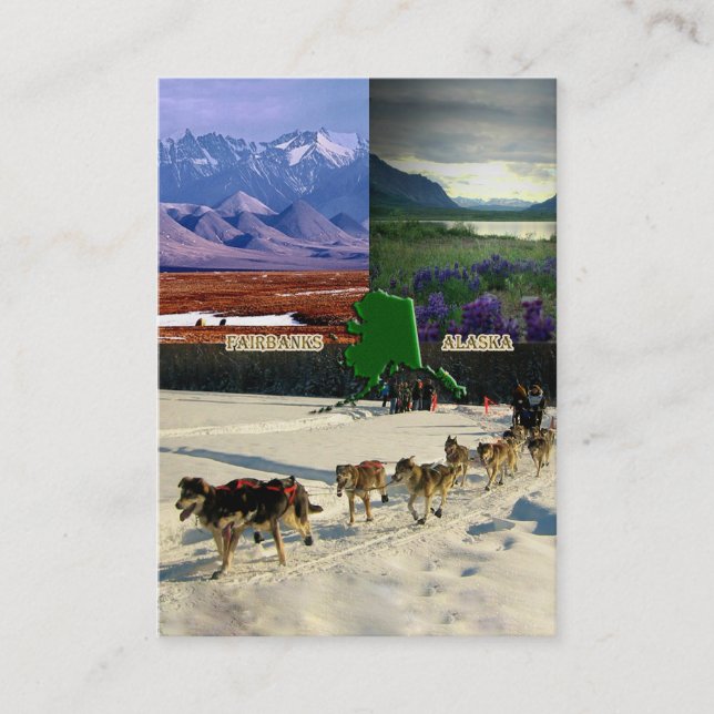 Tarjeta De Visita Fairbanks, Alaska Collage (Anverso)