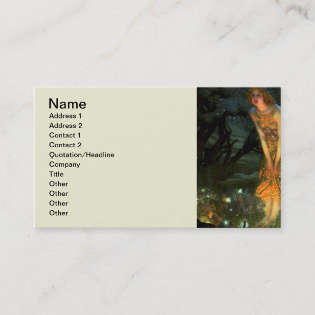 Tarjeta De Visita Fairy Circle Fairies Jueves Medianoche (Anverso)