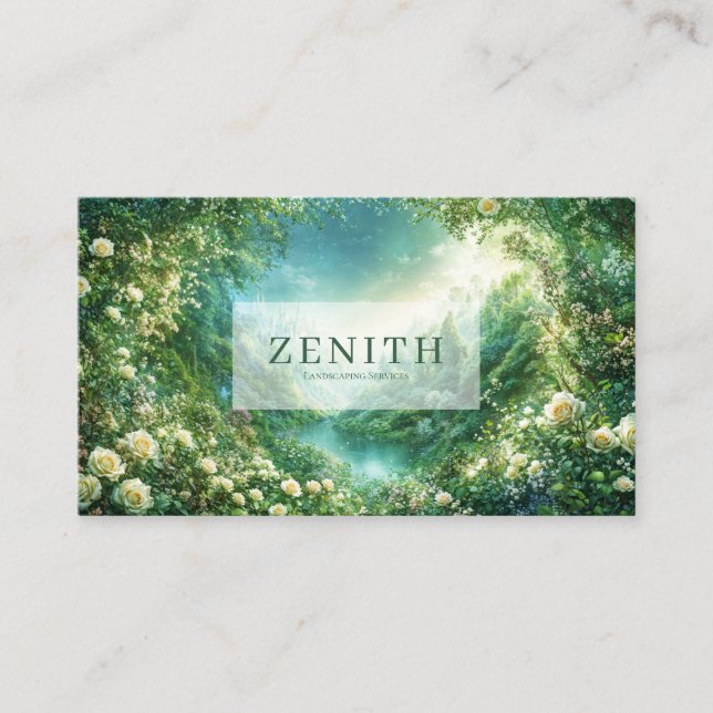 Tarjeta De Visita Fairytale Castle and Rose Floral Valley Enchanted (Anverso)