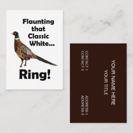 Tarjeta De Visita Faisán de collar luciendo anillo blanco Vida silve