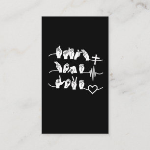 Tarjeta De Visita Faith Hope Love ASL American Rótulo Language