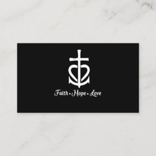 Tarjeta De Visita Faith Hope Love Cross Anchor Heart Jesus