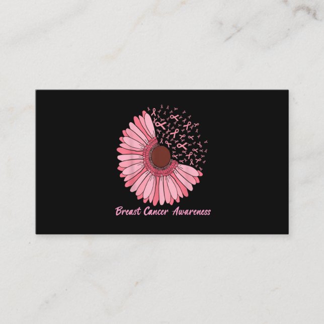 Tarjeta De Visita Faith Love Hope Pink daisy Flower Breve Cancer Aw (Anverso)