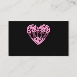 Tarjeta De Visita Faith Pink Heart Breast Awareness